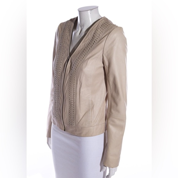 Hinge Cream Tan Leather Jacket - Picture 3 of 10